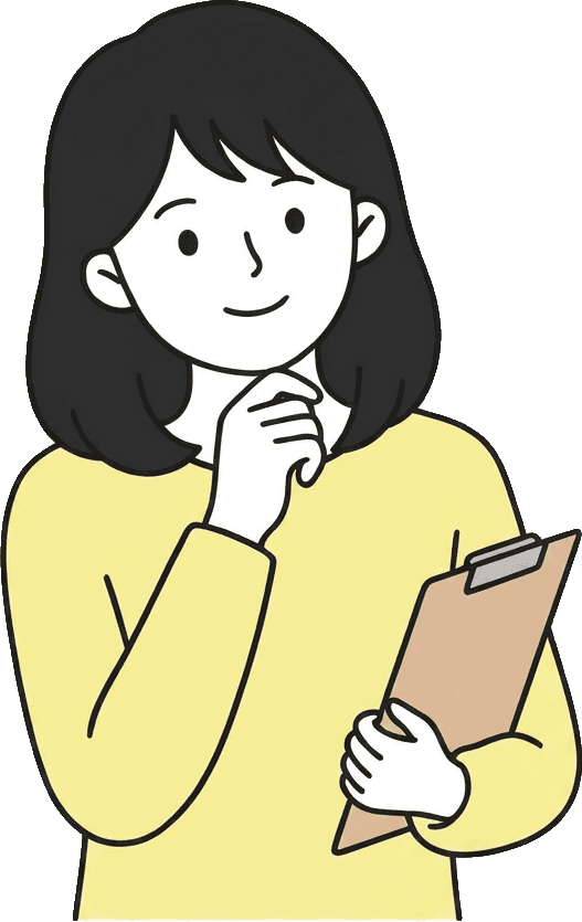 悩んでいる女性教員のイラスト