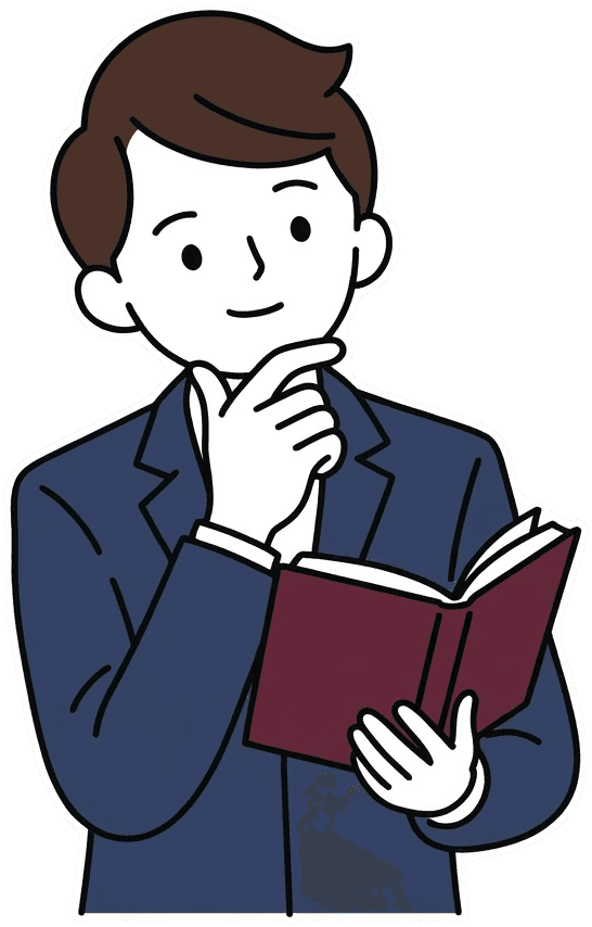 悩んでいる男性教員のイラスト